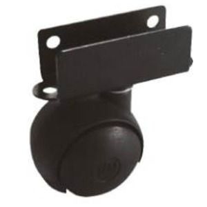 RODIZIO 38 MM PRETO CHAPA GIRAT. "U" 16MM