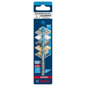 BROCA MULTICONSTRUCTION 6MM EXPERT HEX-9 - BOSCH