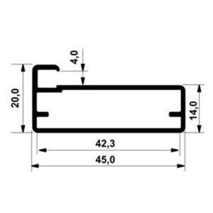 PERFIL ALUM.P/VIDRO KSP1036 4,5CM 3MT FOSCO SG7034