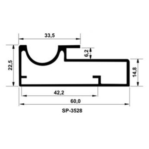 PERFIL PUXADOR P/VIDRO KSP 3528 3MT FOSCO RFC 7014
